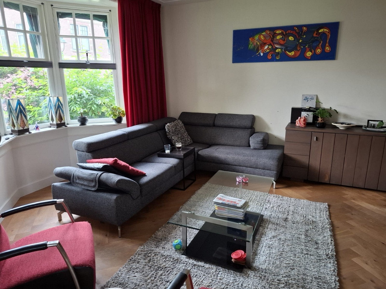 Montel hoekbank, tafels en fauteuils, Ophalen, Gebruikt, Leer