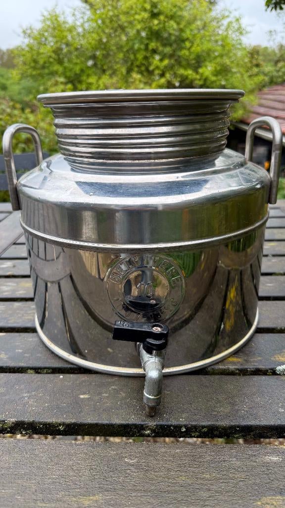 olijfolie vat 10 liter, Zilver, Ophalen of Verzenden, Zo goed als nieuw, Voorraadpot