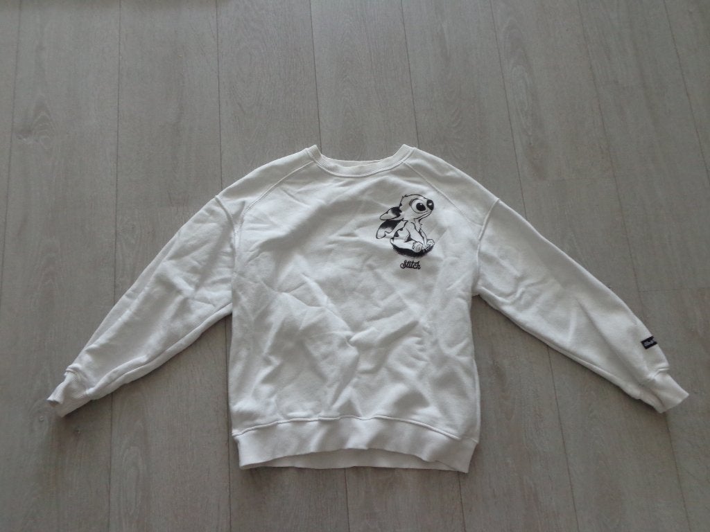 witte meisjestrui Stitch van ZARA, maat 11/12, Ophalen of Verzenden, Gebruikt, Meisje, Trui of Vest