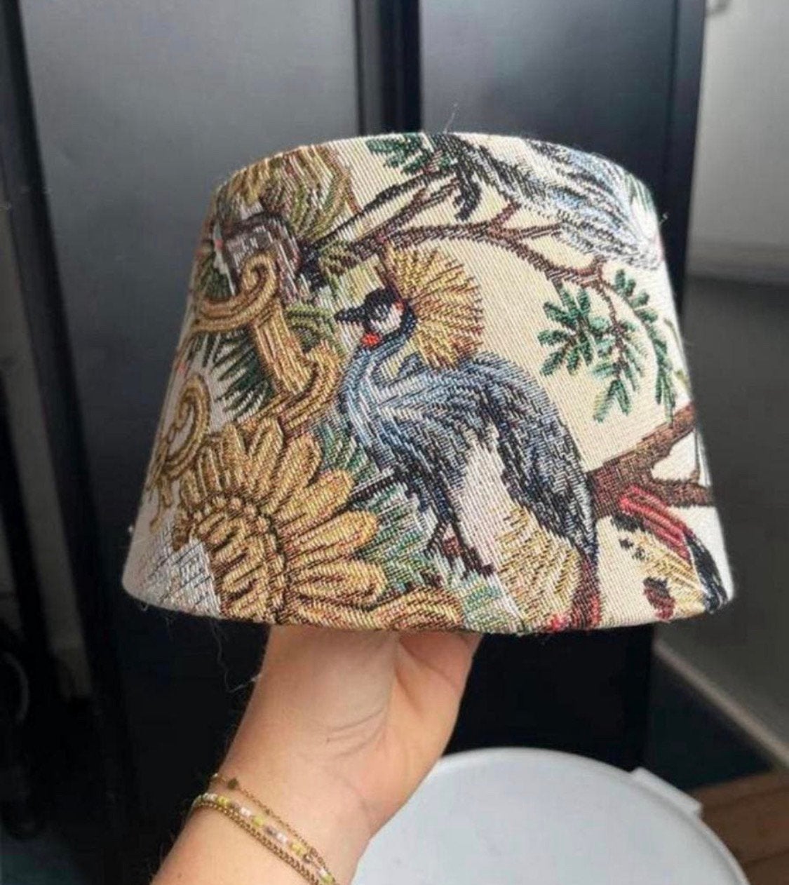 Unieke lampenkap met kraanvogels NIEUW, Ophalen of Verzenden, Zo goed als nieuw