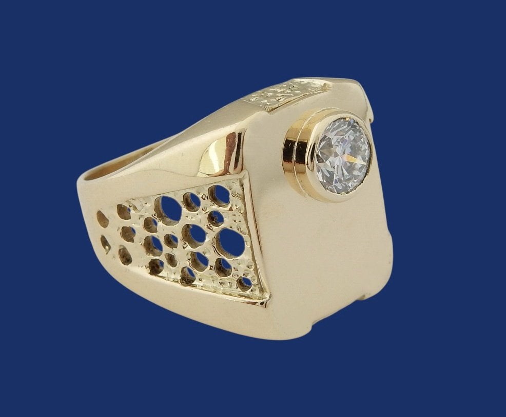 Zware 18 karaat Gouden Ring Herenring 0.75 crt Diamant, Jw, Verzenden, Heer, Nieuw