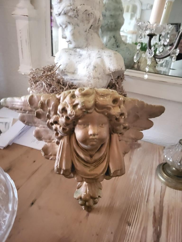 Antieke Engel  Muurdecoratie, console, Ophalen of Verzenden