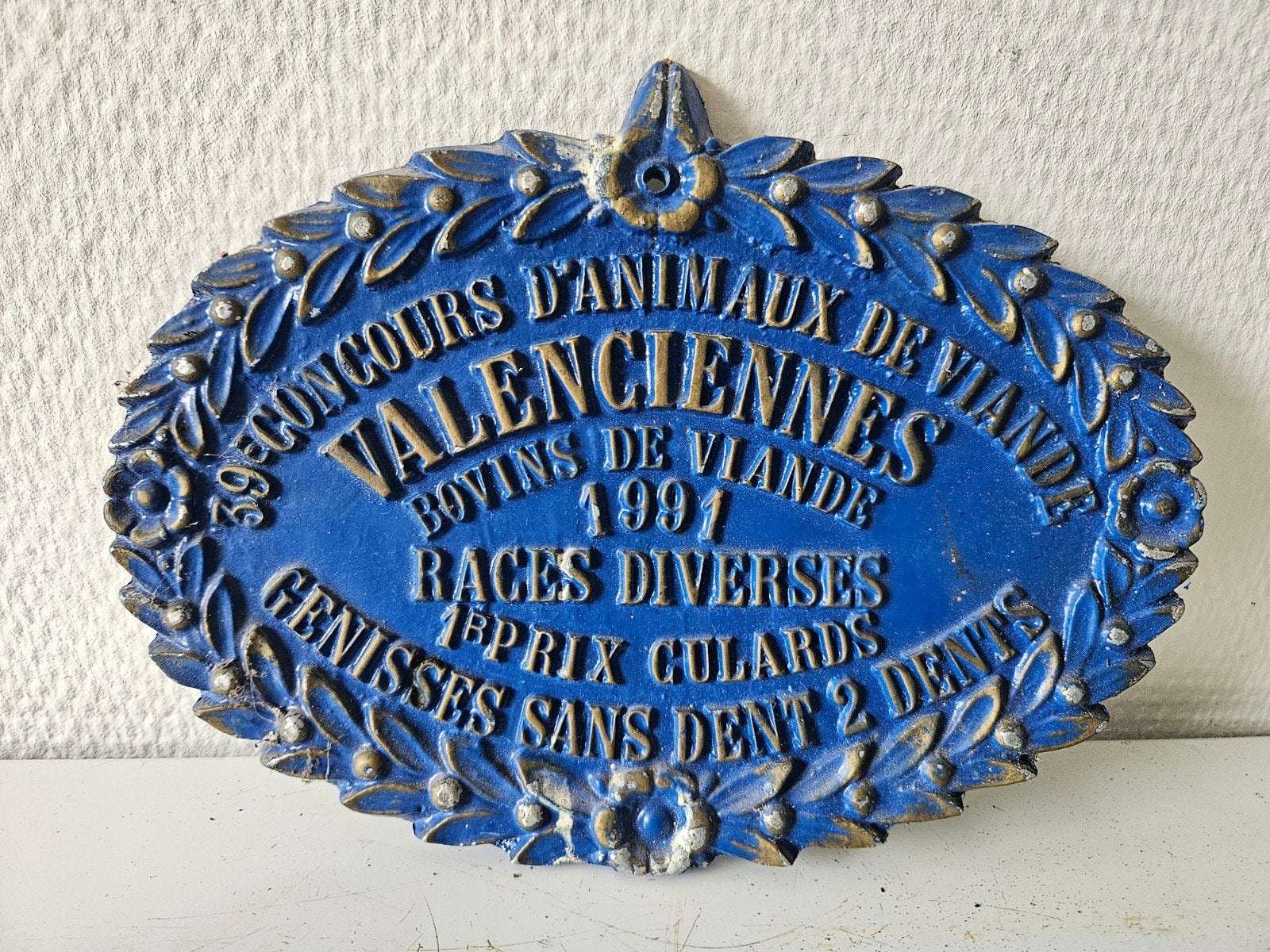 Vintage Gietijzeren prijsbord uit 1991, Ophalen of Verzenden