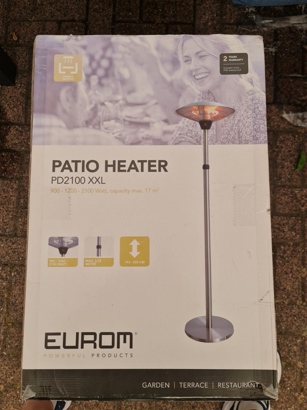 Terras verwarming Eurom  PD2100 XXL  Patio Heater 2100 watt, Tuin en Terras, Terrasverwarmers, Ophalen, Nieuw