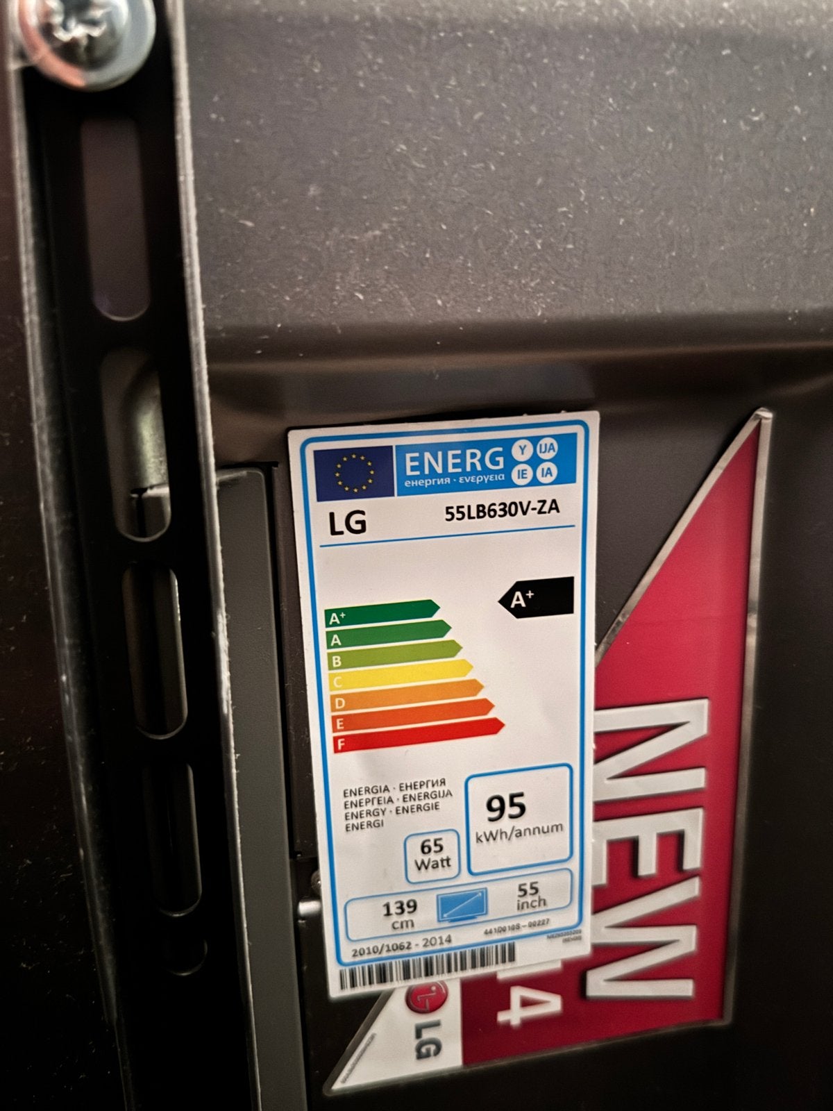 LG 55LB630V-ZA TV met streep in beeld - voor onderdelen, Ophalen, LED, Full HD (1080p), 100 cm of meer