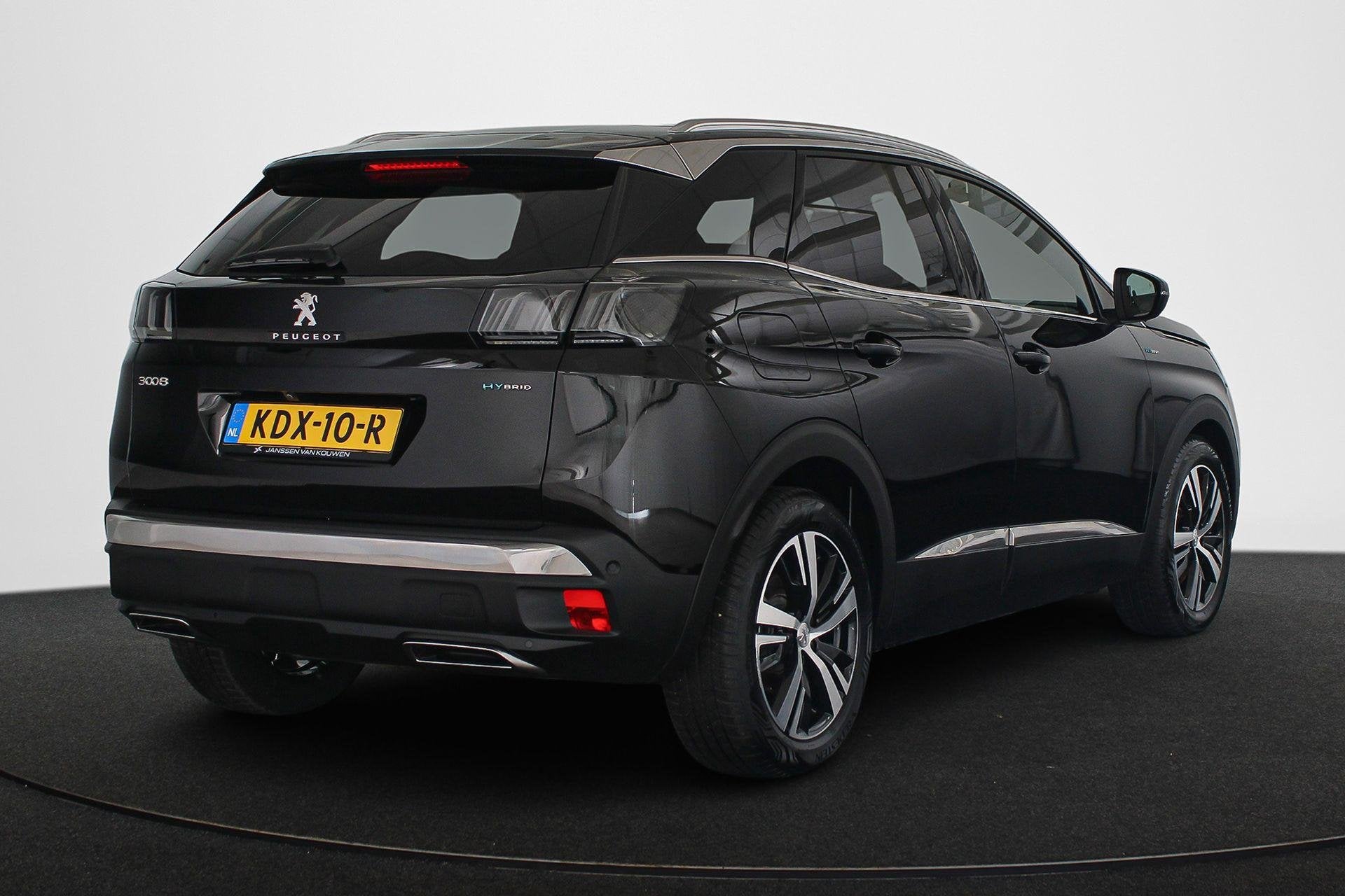 Peugeot 3008 1.6 HYbrid 225 GT Panoramadak Camera Navigatie, Auto's, Euro 6, Leder en Stof, Zwart, Plug-in hybride