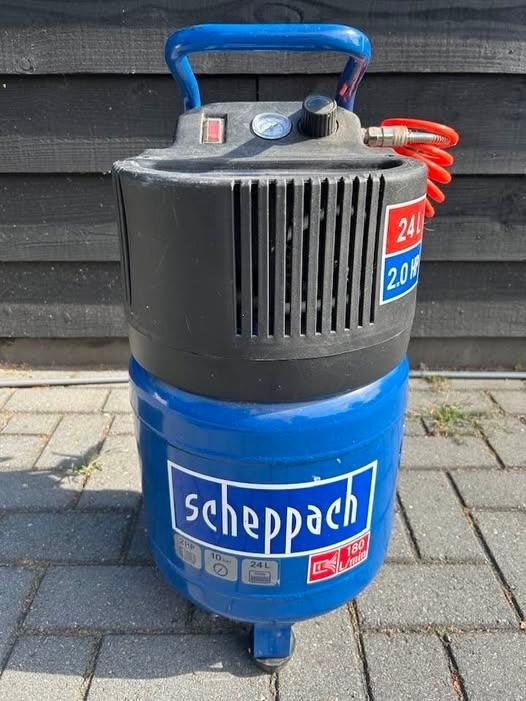 Scheppach Compressor HC24V 24 L, Doe-het-zelf en Verbouw, Compressors, Ophalen, 6 tot 10 bar, Zo goed als nieuw, Minder dan 200 liter/min