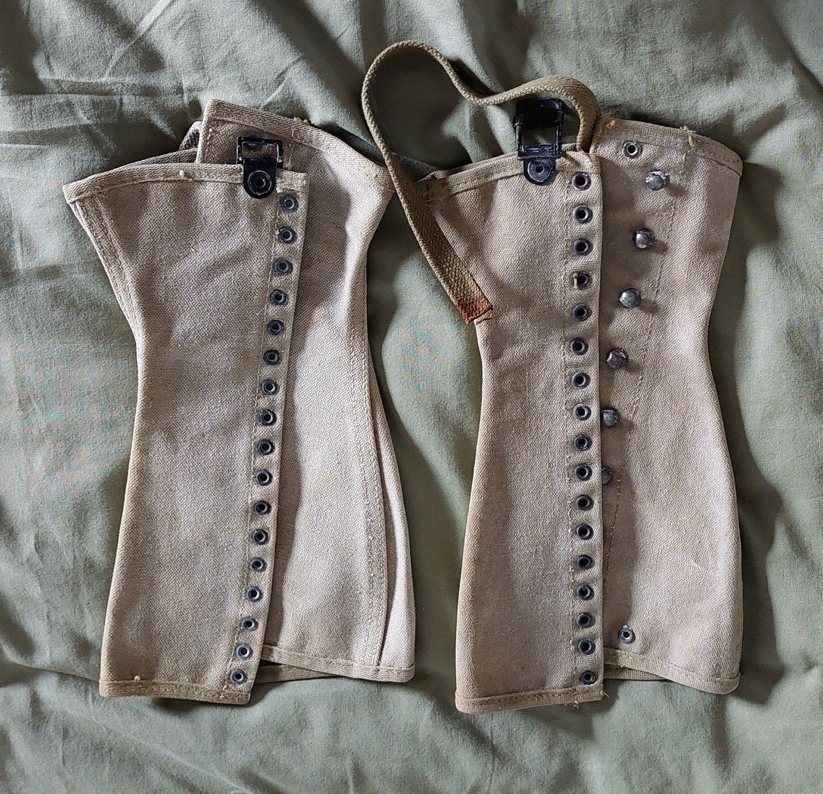 World War II U.S. Army M-1938 canvas leggings, Ophalen, Landmacht, Amerika, Kleding of Schoenen