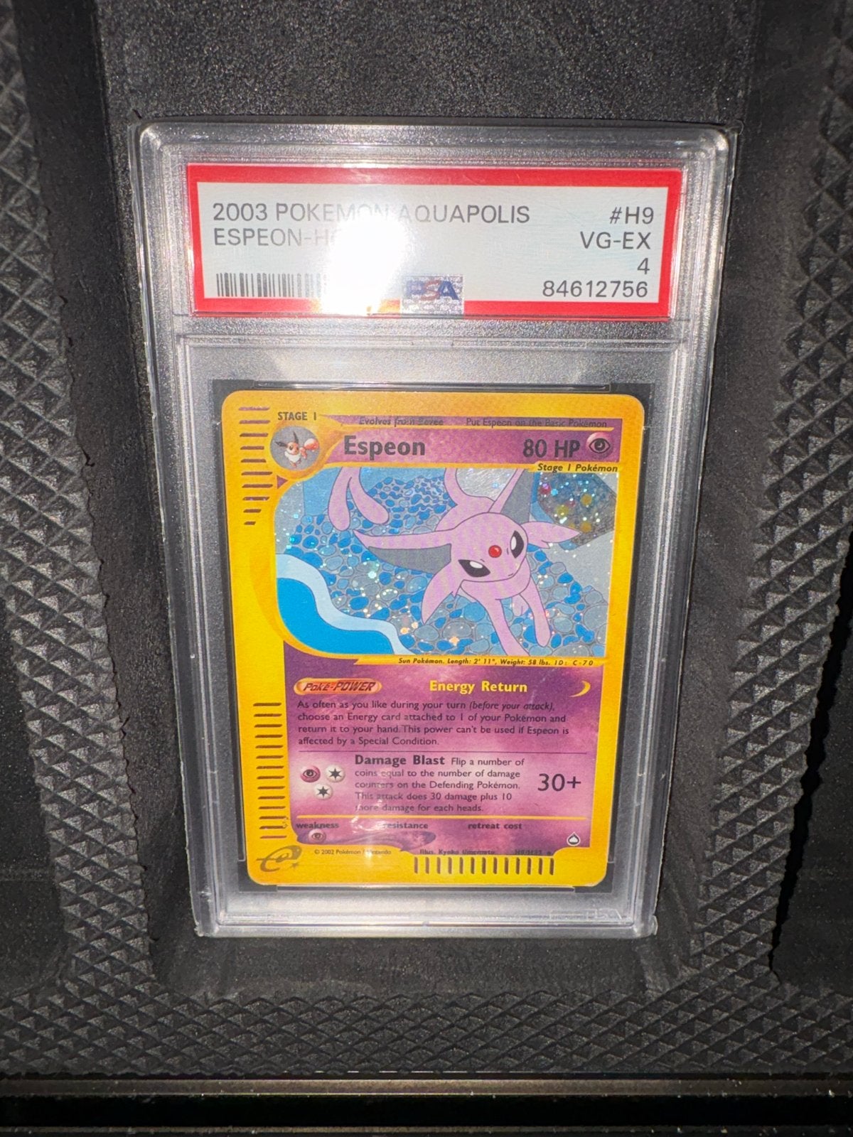 Espeon Aquapolis PSA 4 Pokémon Kaart, Ophalen of Verzenden, Gebruikt, Losse kaart
