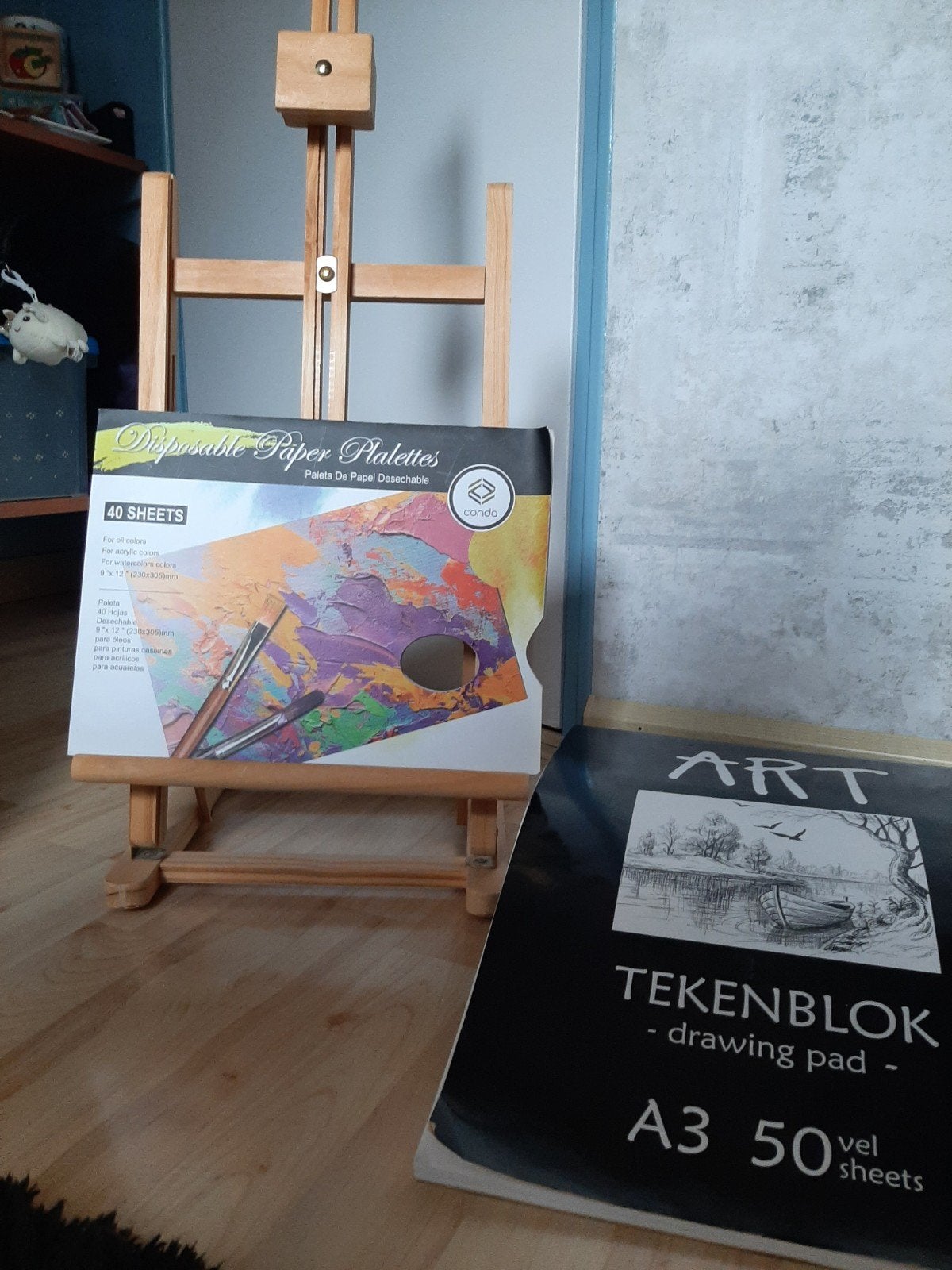 Verstelbare schilderezel + A3 tekenblok en mixpapier, Hobby en Vrije tijd, Ophalen, Gebruikt, Ezel