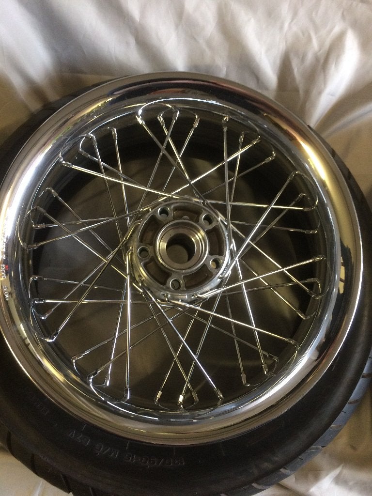 Harley twincam, set velgen met ronde rim, 19mm of 25mm as, Ophalen