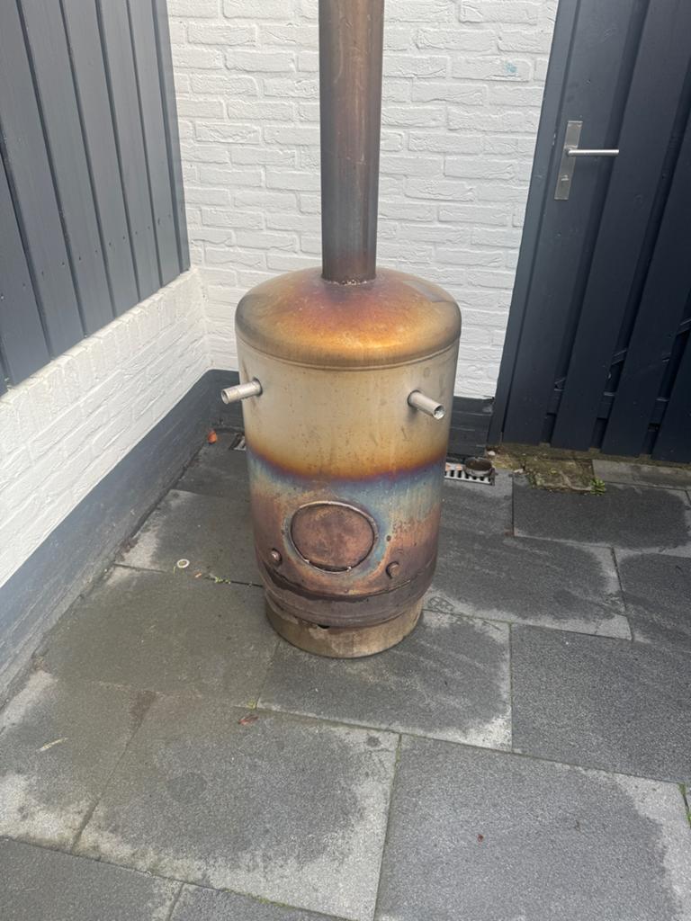 Houtgestookte warmtepomp - RVS met dubbele spiraal, Ophalen, Gebruikt