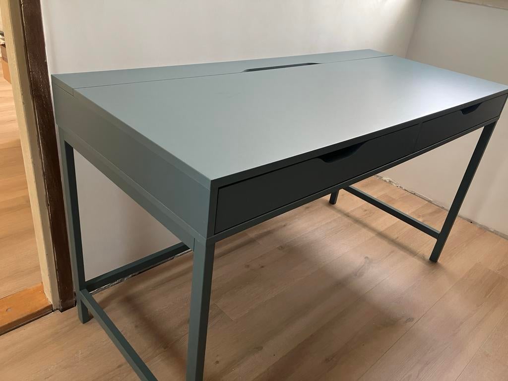 IKEA Alex bureau met lades - Grijs/groen, Ophalen, Met lades, Spaanplaat of MDF, Zo goed als nieuw