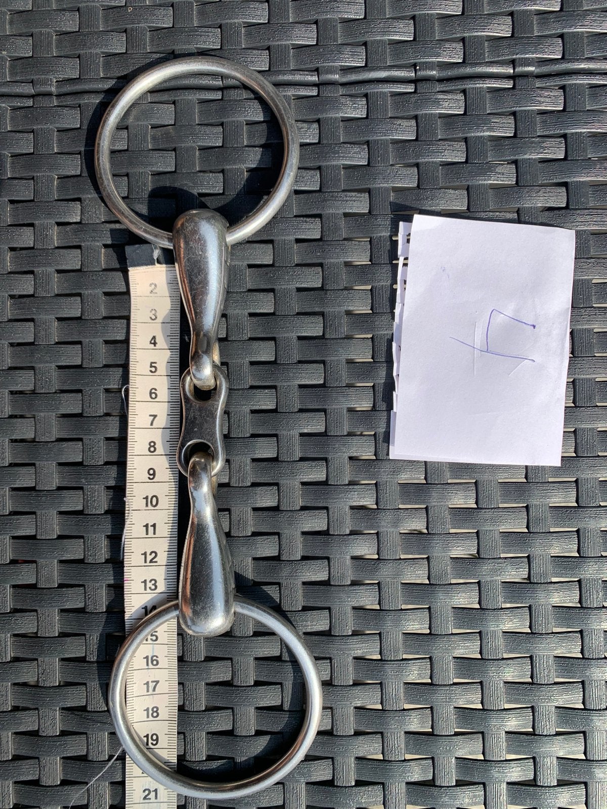 Dubbelgebroken bit 13 cm, Dieren en Toebehoren, Ophalen of Verzenden, Zo goed als nieuw, Bit
