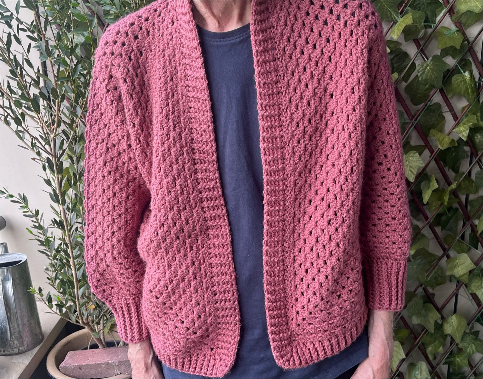 Roze gehaakt vest, handgemaakt, Ophalen, Nieuw, Maat 42/44 (L), Roze