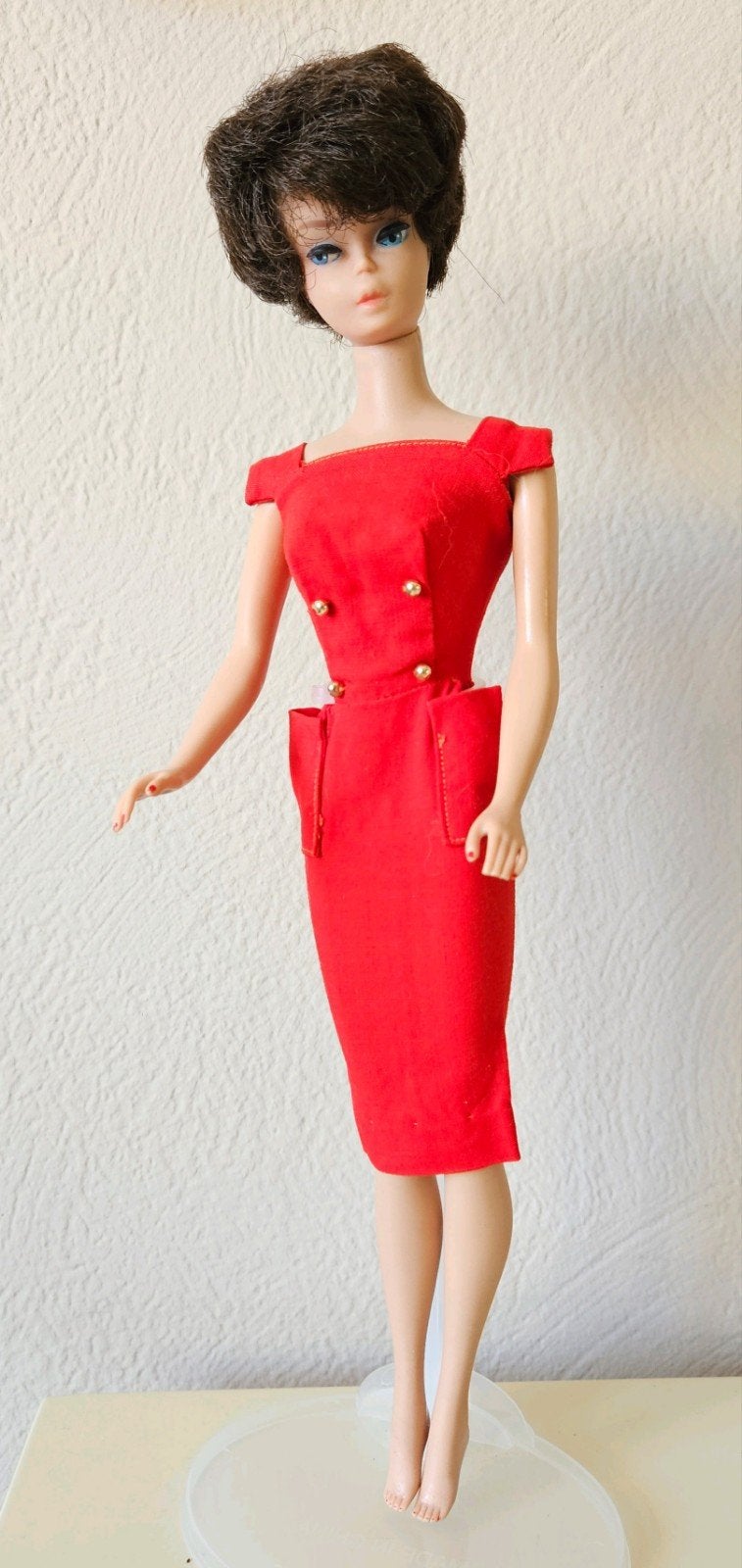 Vintage Barbie pop Bubble Cut #850 1962 met jurkje, Ophalen of Verzenden, Pop