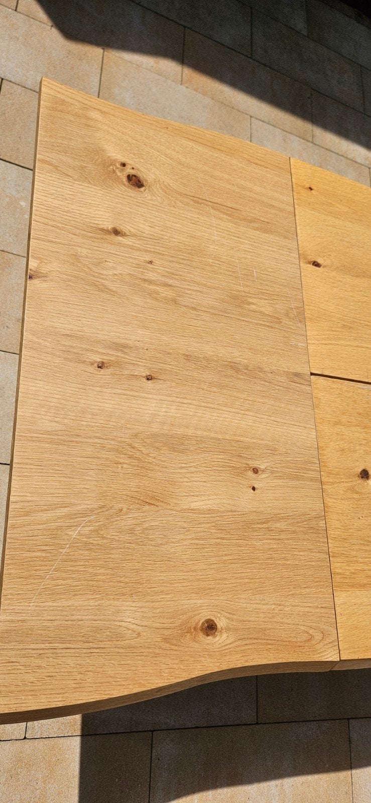 Verlengblad eettafel Skovlunde Jysk licht eiken, Ophalen, Gebruikt, 50 tot 100 cm, Vijf personen of meer