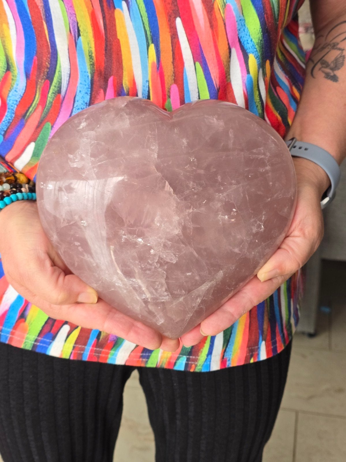 Groot rozenkwarts hart - 3,8 Kilo!, Verzamelen, Mineralen en Fossielen, Ophalen of Verzenden, Mineraal