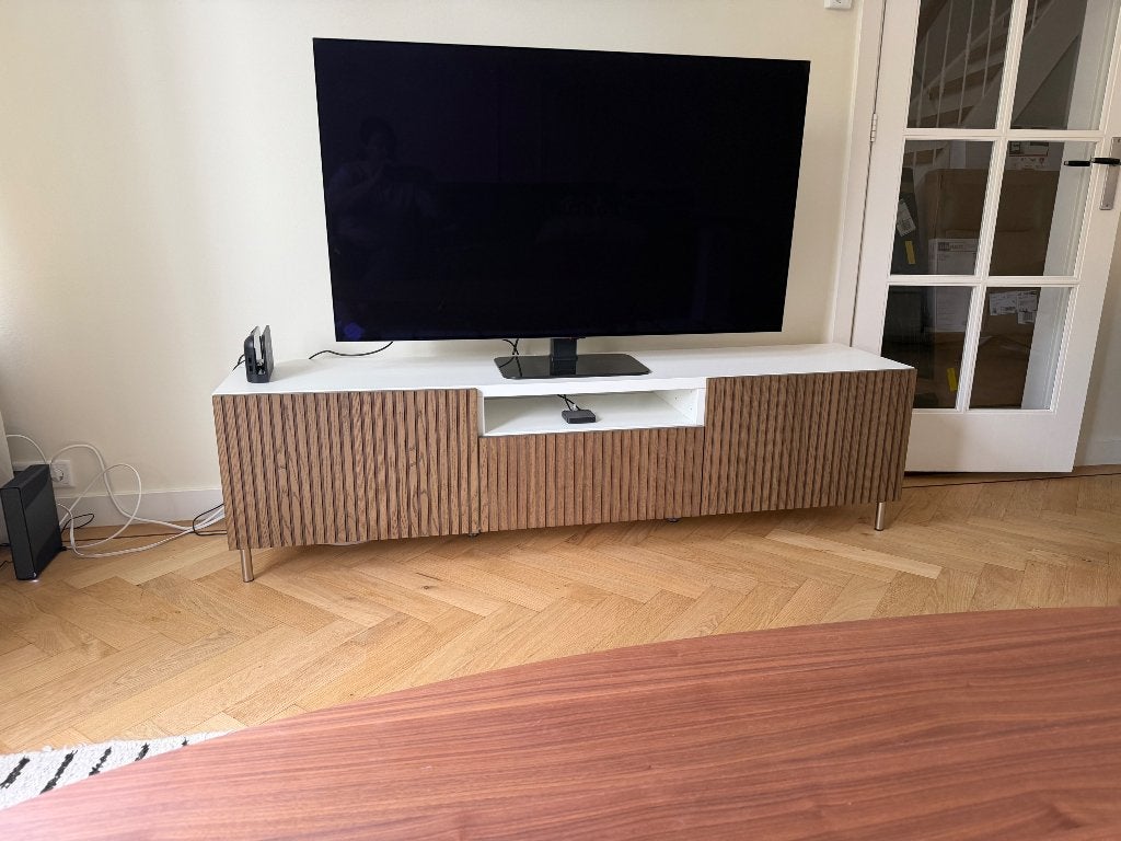IKEA Besta Burs tv stand, Ophalen, 150 tot 200 cm, Eikenhout, Zo goed als nieuw