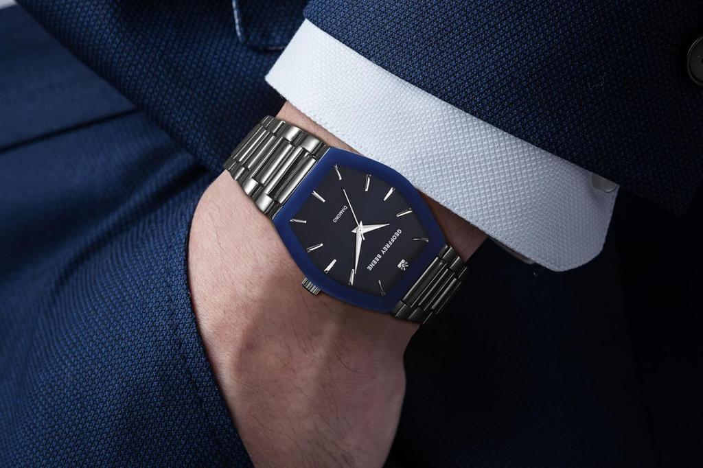 Geoffrey Beene Diamond Horloge - Stijlvol & Tijdloos, Overige merken, Staal, Staal, Polshorloge