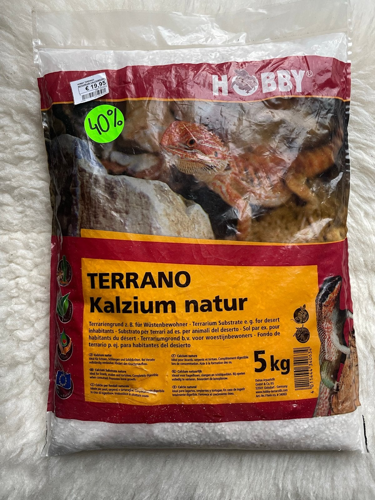 Terrarium grond calcium natuurlijk 5 kg -Nieuw, Ophalen, Nieuw, Overige typen
