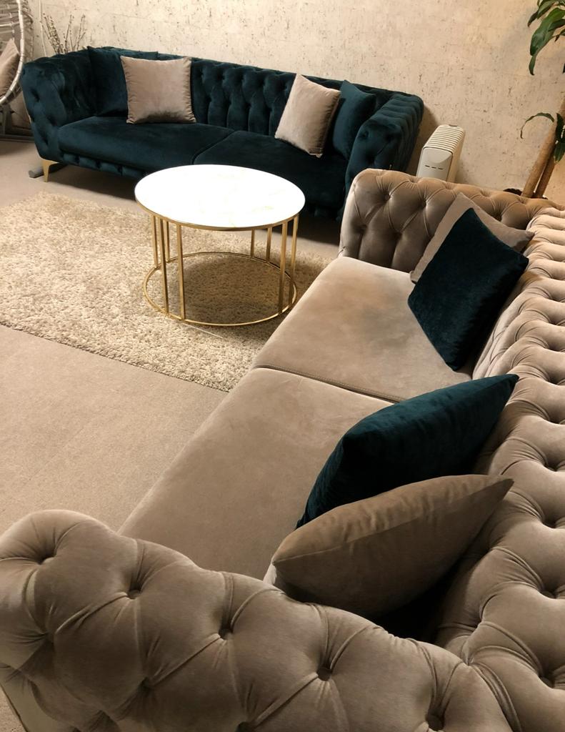 2 banken (3-zits) + 2 stoelen/fauteuils, Ophalen, Gebruikt