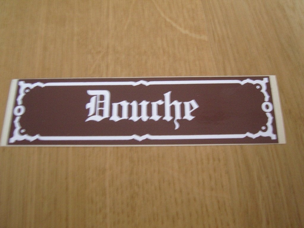 sticker deursticker DOUCHE *, Ophalen, Zo goed als nieuw