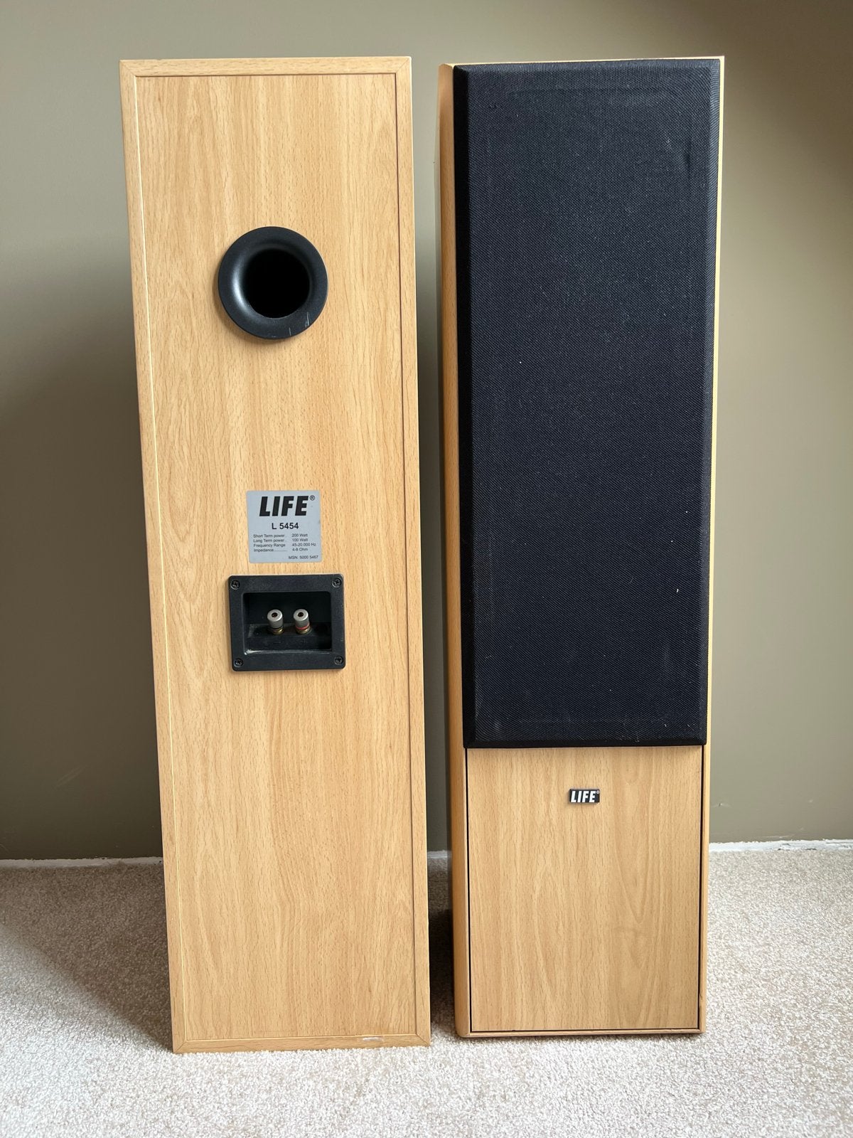 LIFE L-5454 Vloerstaande Speakers - Set, Audio, Tv en Foto, Luidsprekers, Gebruikt, 60 tot 120 watt, Front, Rear of Stereo speakers