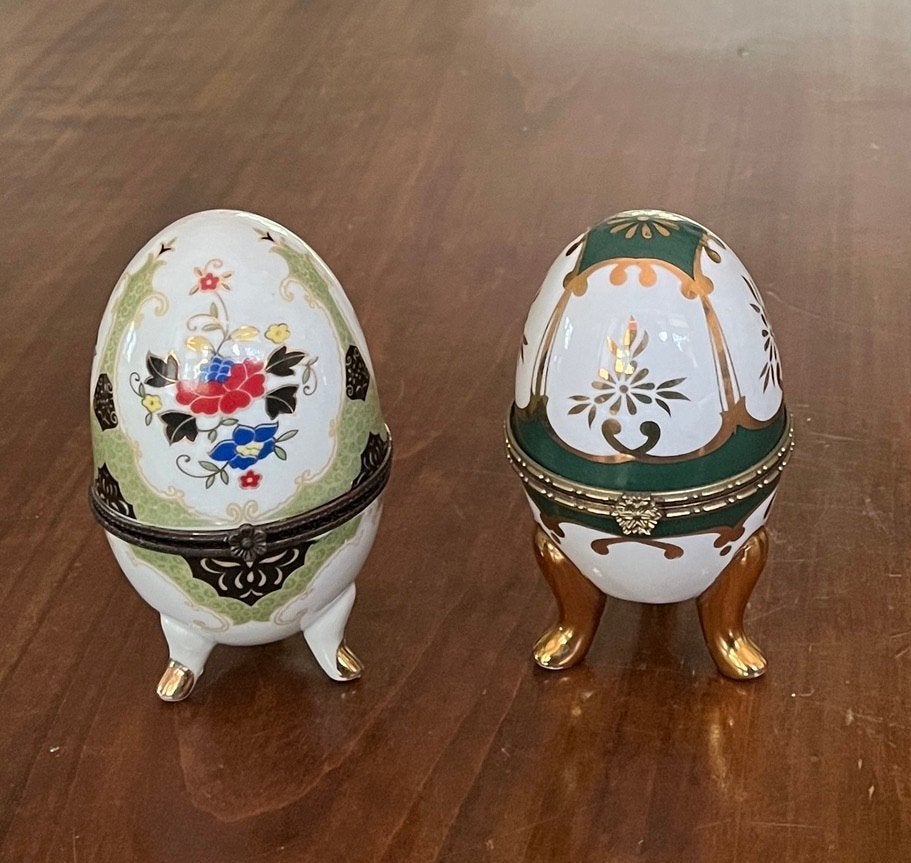 Porseleinen doosjes in ei-vorm, Ophalen of Verzenden