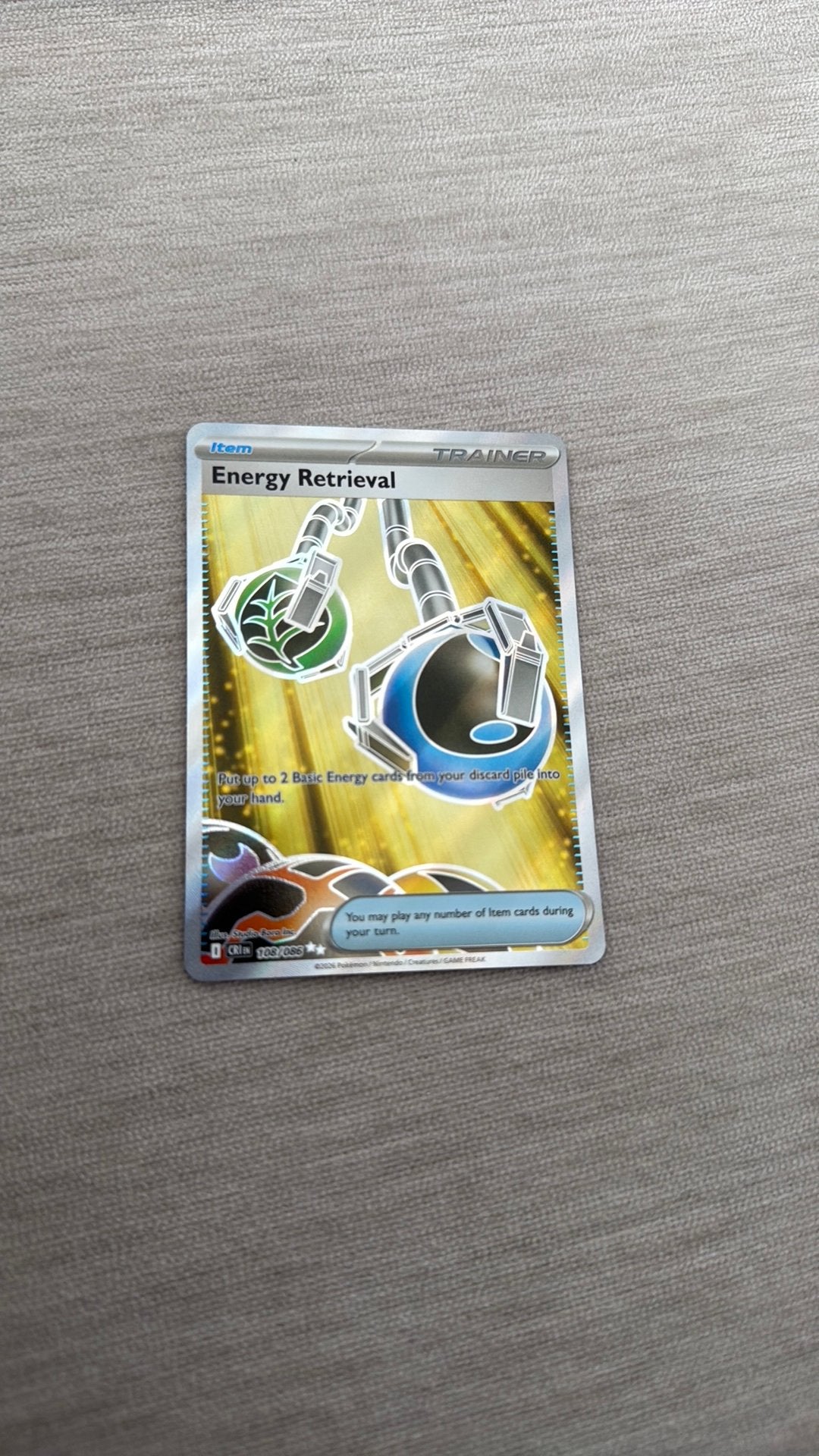 Pokemon kaart Energy Retrial, Ophalen of Verzenden, Zo goed als nieuw, Losse kaart
