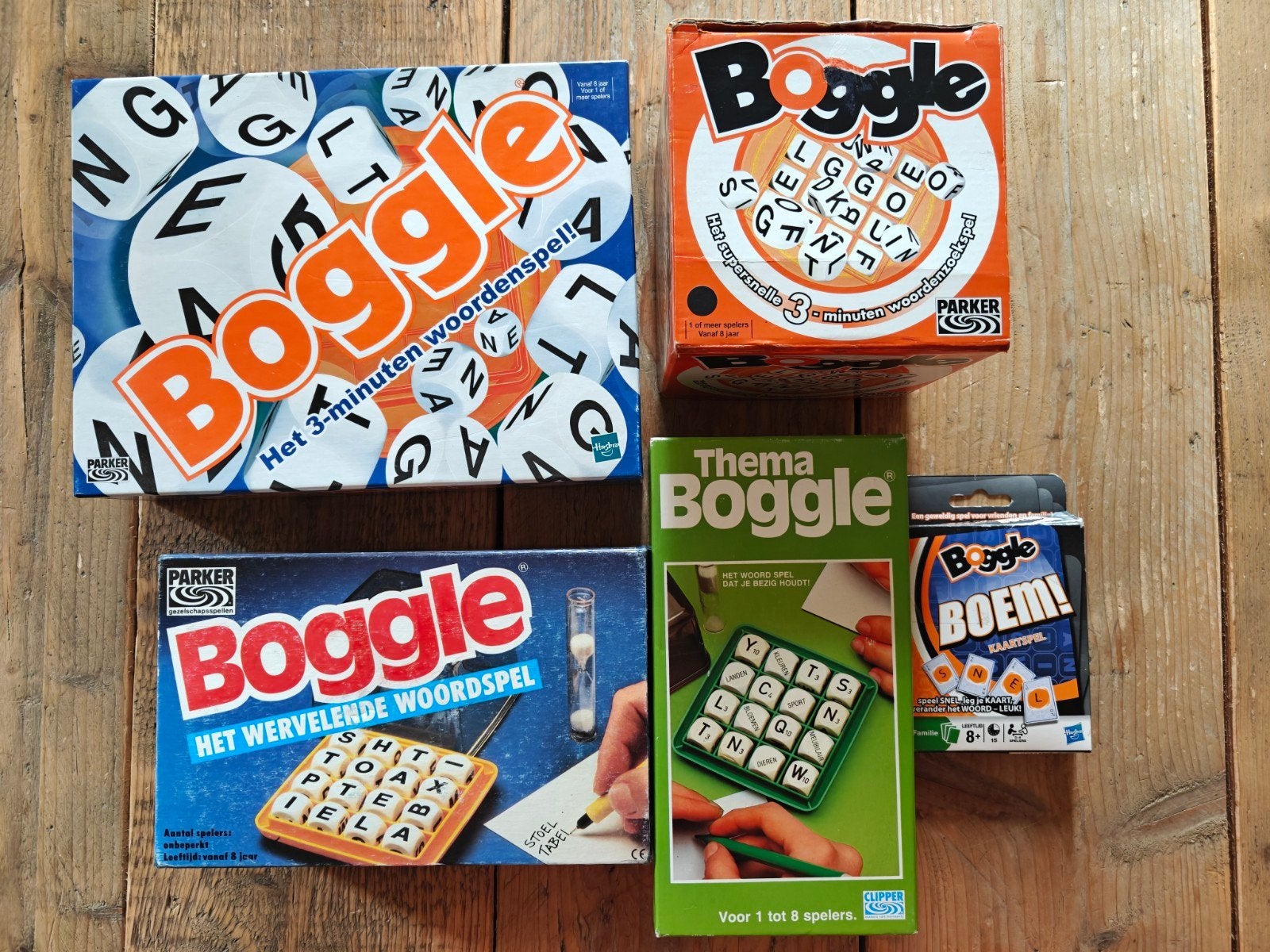 5 X Boggle., Hobby en Vrije tijd, Ophalen of Verzenden, Parker., Parker., Parker.