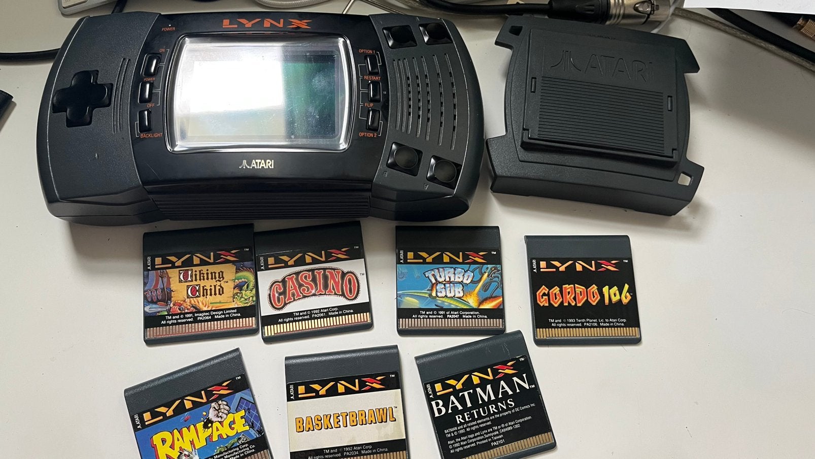 Atari Lynx II + 7 games, Spelcomputers en Games, Gebruikt, Ophalen of Verzenden, Zonder controller, Atari Lynx