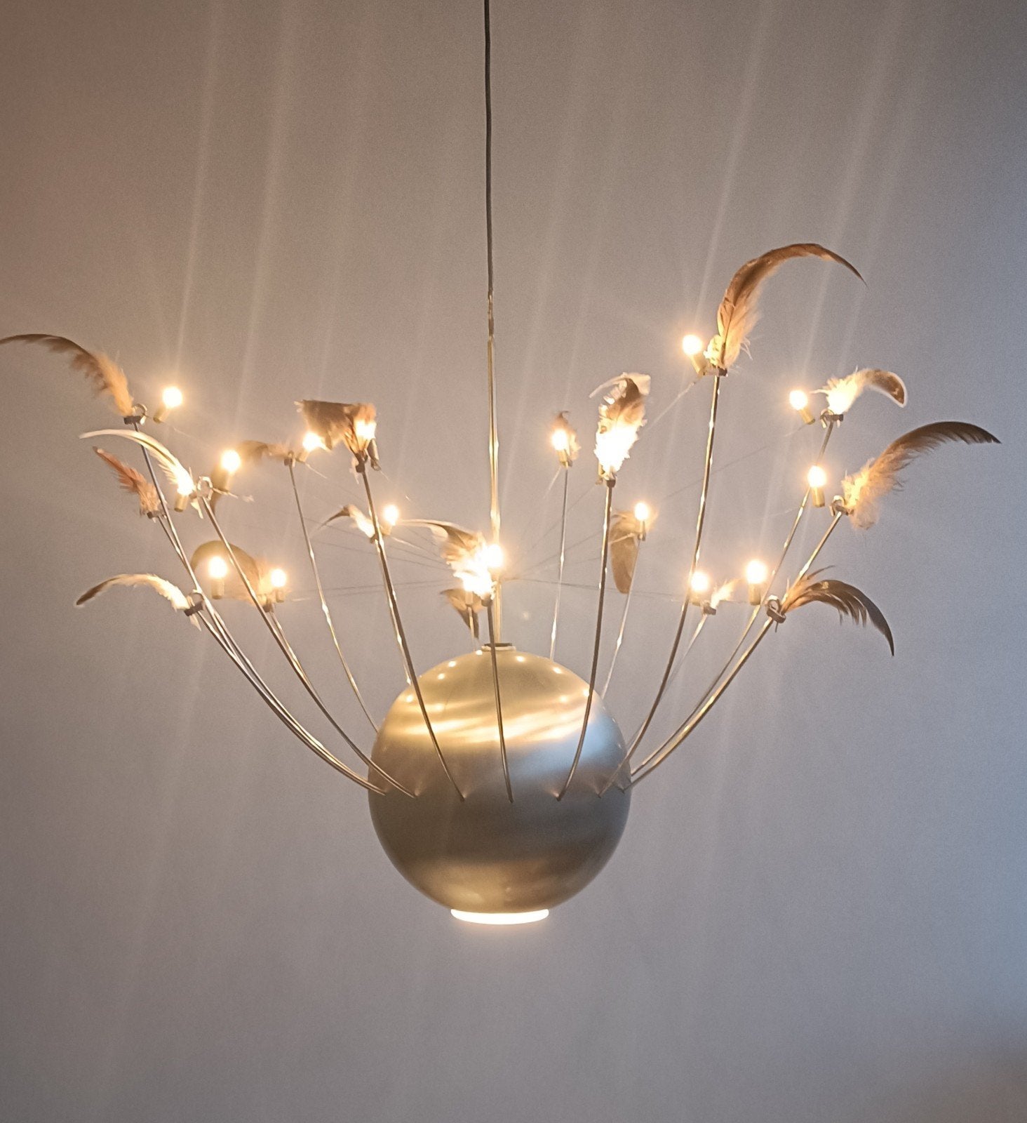 Quasar Ork grande hanglamp, Ophalen, Zo goed als nieuw, Metaal, Design