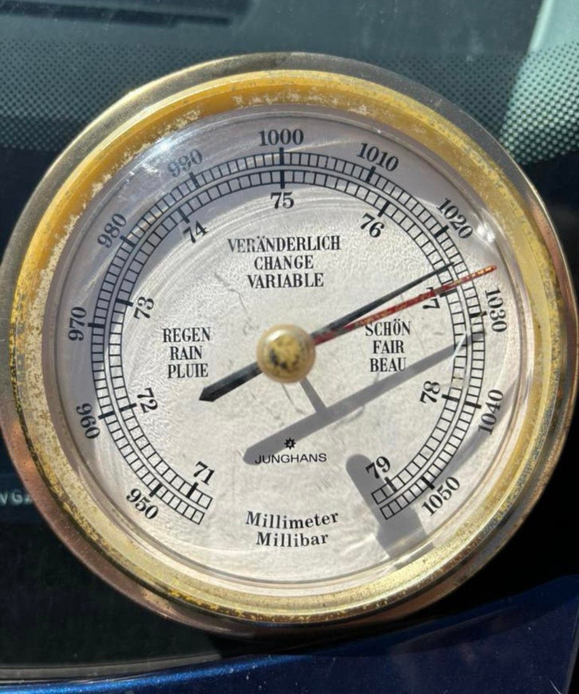 Vintage Junghans Barometer - Millimeter Millibar, Ophalen of Verzenden, Gebruikt, Barometer