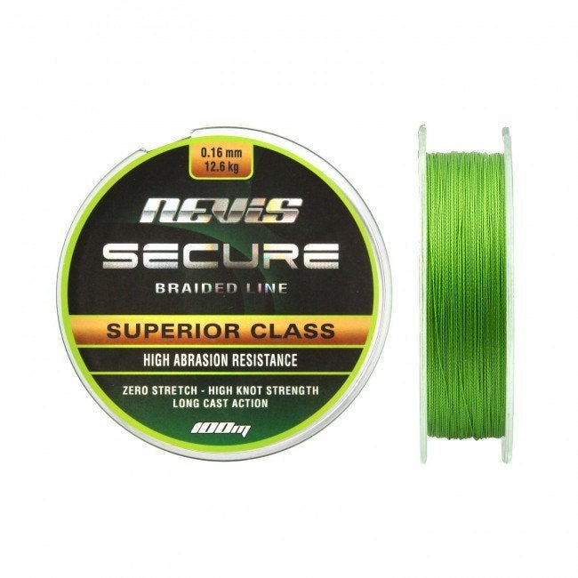 Nevis Secure Braided Line 0,16 mm / 100 Meter - Nieuw !!, Ophalen of Verzenden, Nieuw, Vislijn