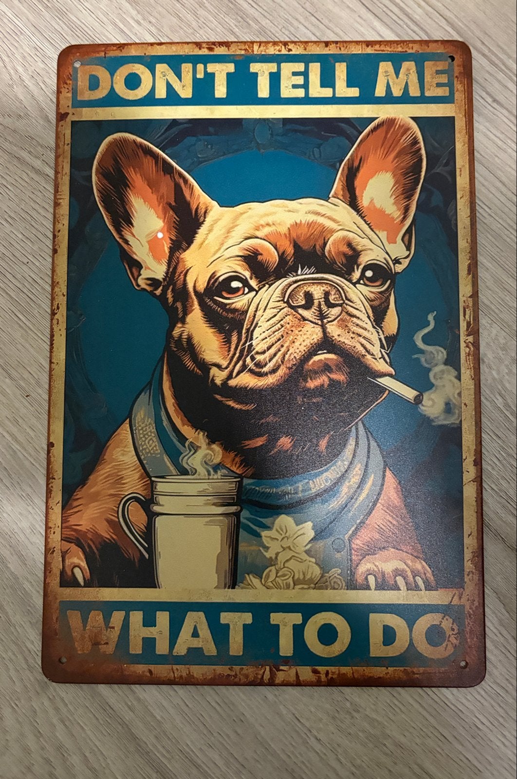 Metalen wandbord Franse Bulldog 20x30cm, Metaal, Nieuw, Ophalen of Verzenden, Reclamebord