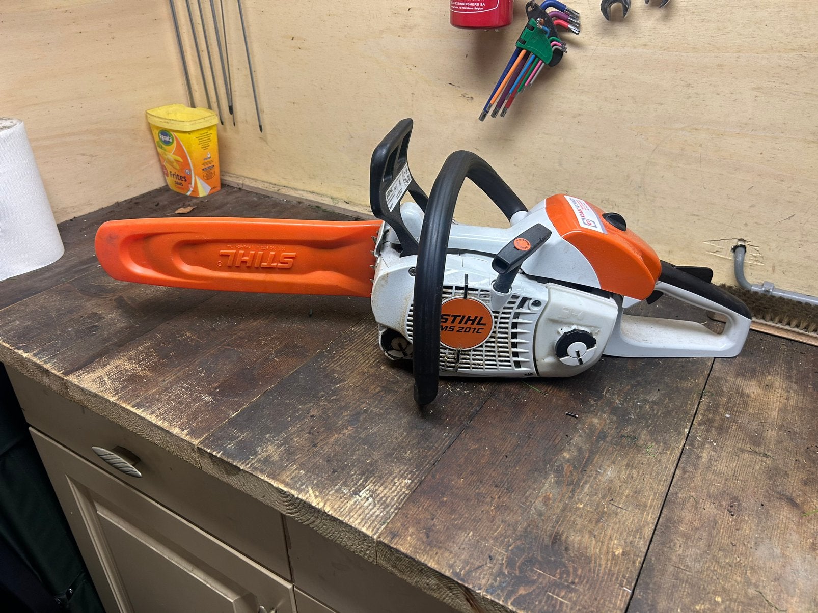 Stihl ms 201c, Ophalen, Kettingzaag, Zo goed als nieuw, 30 tot 70 mm