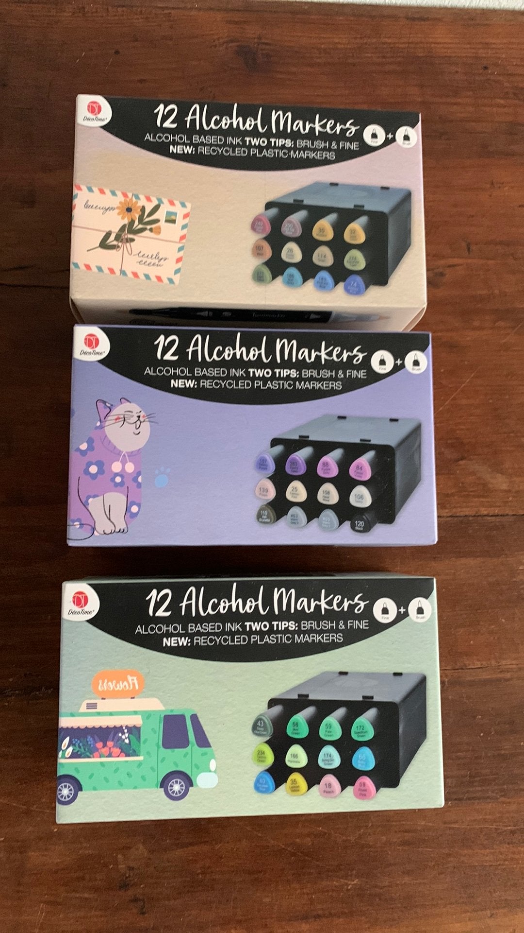 Set van 36 alcoholmarkers (3x 12 stuks), Hobby en Vrije tijd, Ophalen of Verzenden, Nieuw, Potlood of Stift