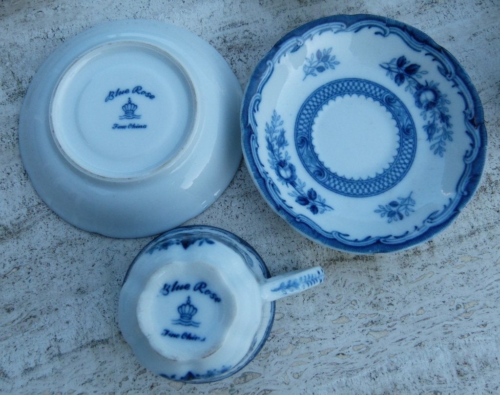 Super Mooi Blue Rose Fine China Servies, Antiek en Kunst, Ophalen of Verzenden