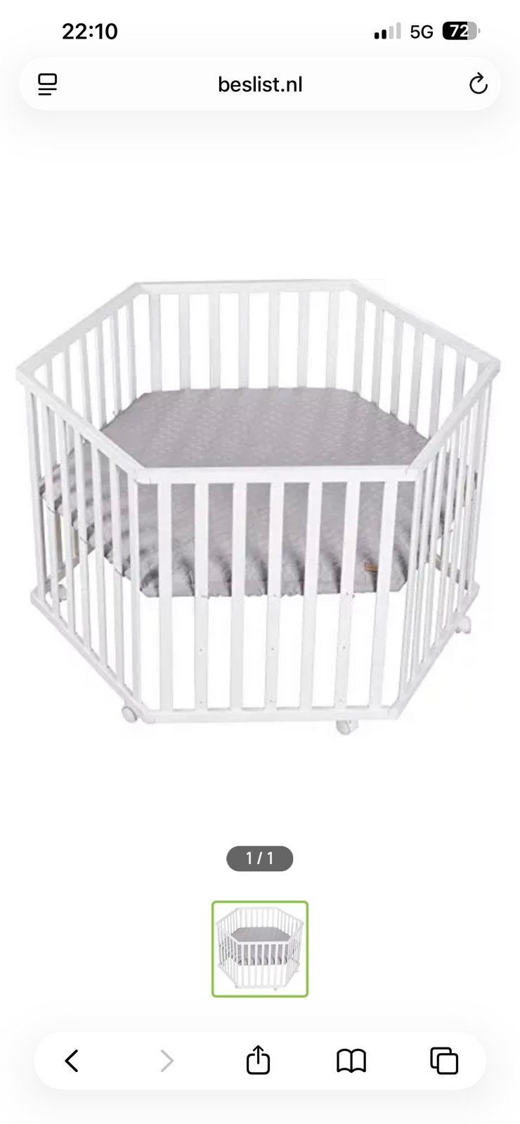 Hexagon babybox, Ophalen of Verzenden, Zo goed als nieuw, Metaal of IJzer, Klemhekje