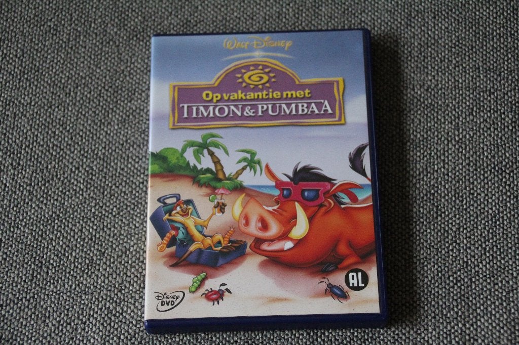 DVD Disney Op vakantie met Timon & Pumbaa., Animatie, Ophalen of Verzenden, Zo goed als nieuw, Alle leeftijden