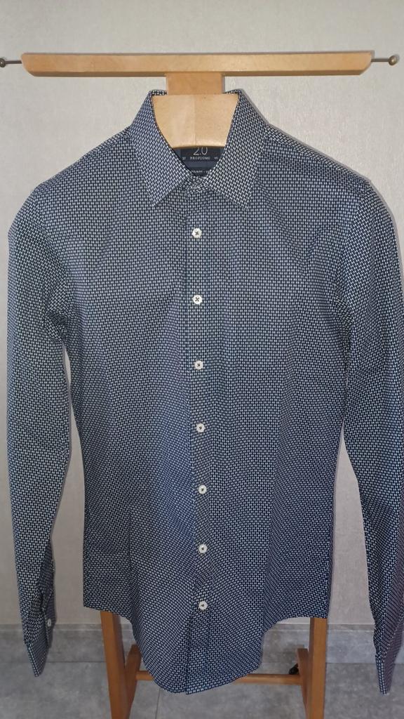 Profuomo 2.0 overhemd maat 37 slim fit 97% katoen Nieuw, Halswijdte 38 (S) of kleiner, Nieuw, Profuomo, Verzenden
