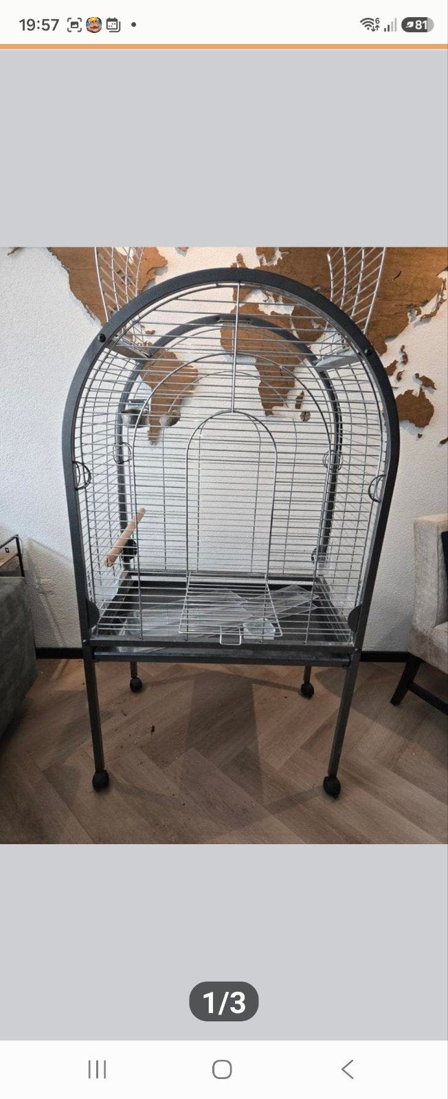 papagaai kooi, Ophalen, Zo goed als nieuw, Metaal, Vogelkooi