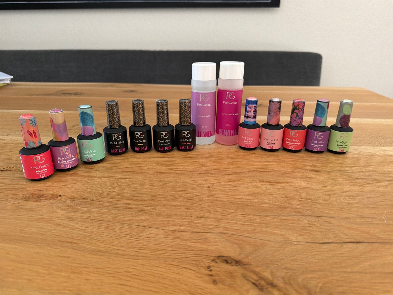 Pink Gellac nagellak set - Nieuw behalve laatste foto 3, Overige kleuren, Ophalen of Verzenden, Zo goed als nieuw, Handen en Nagels