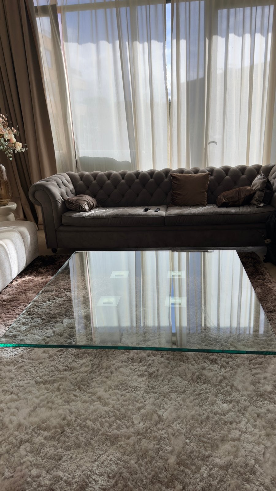 Design salontafel 130x130 cm - Zeer goede staat!, Ophalen, 100 tot 150 cm, Vierkant, Minder dan 50 cm