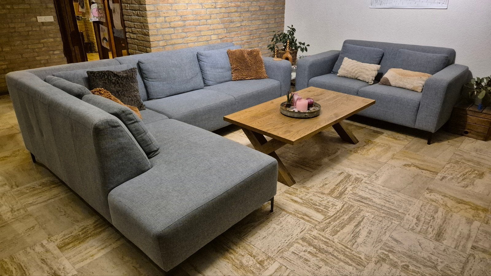 Hoekbank, 2-zits bank van De Bommel, Huis en Inrichting, Banken | Bankstellen, Ophalen, Gebruikt, 100 tot 125 cm, Hoekbank