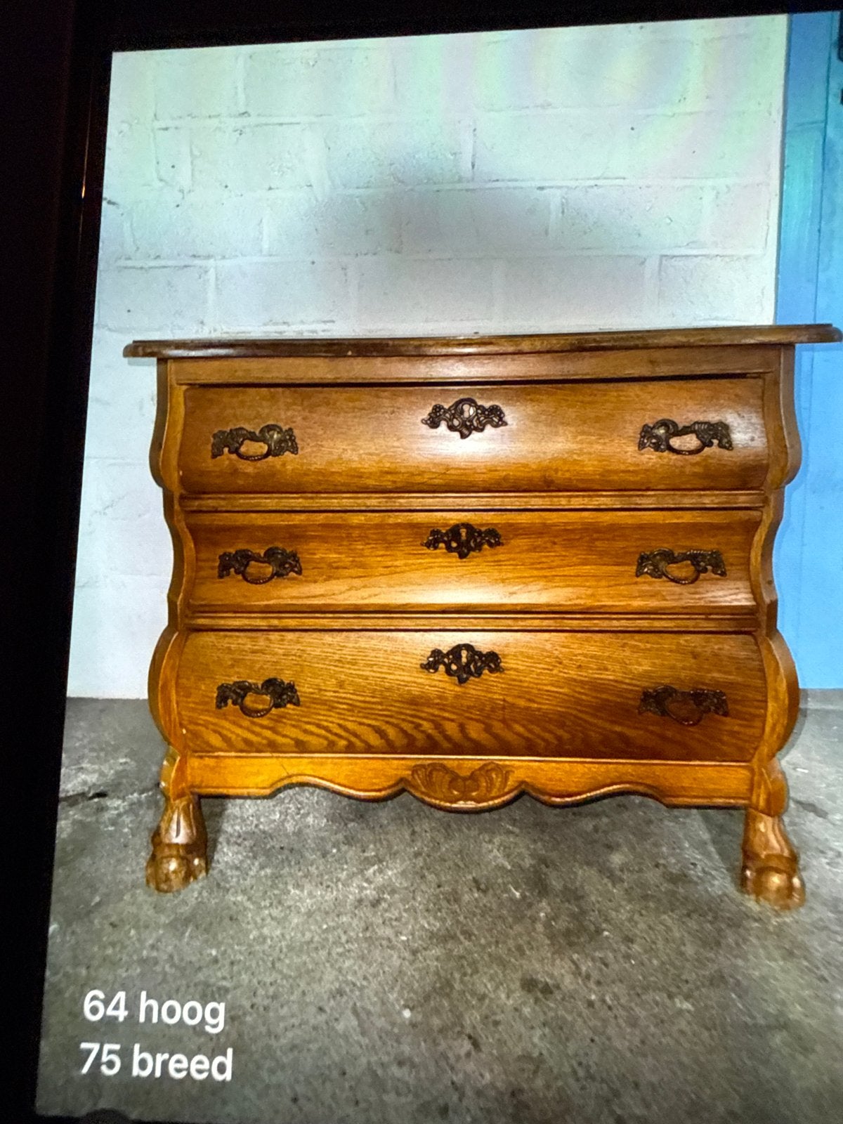 Antieke ladekast / commode - 64x75 cm, Ophalen