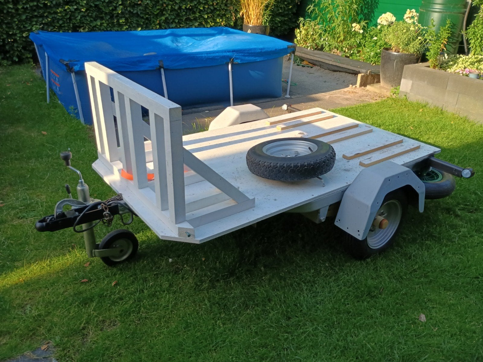Aanhanger voor brommers, fietsen, quad of kleine motoren., Ophalen, Gebruikt