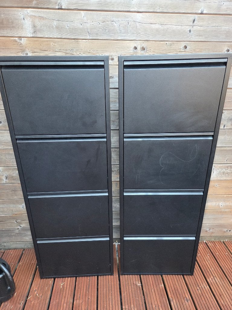 Te koop metalen schoenenkasten, Huis en Inrichting, Kasten | Schoenenkasten, Ophalen, Gebruikt, Modern