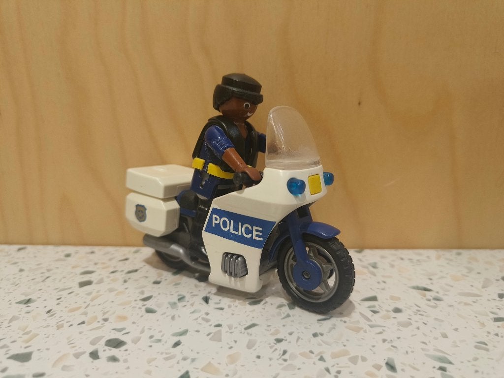 Playmobil politiemotor met poppetje, Gebruikt, Complete set, Voertuig, Ophalen of Verzenden